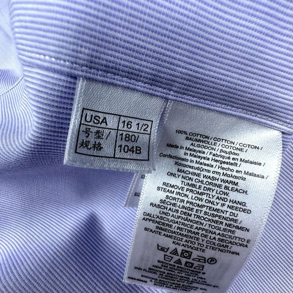 Brooks Brothers Dress Shirt size‎ 16.5 Large Blue fine pin stripes Very Nice! - Picture 8 of 9